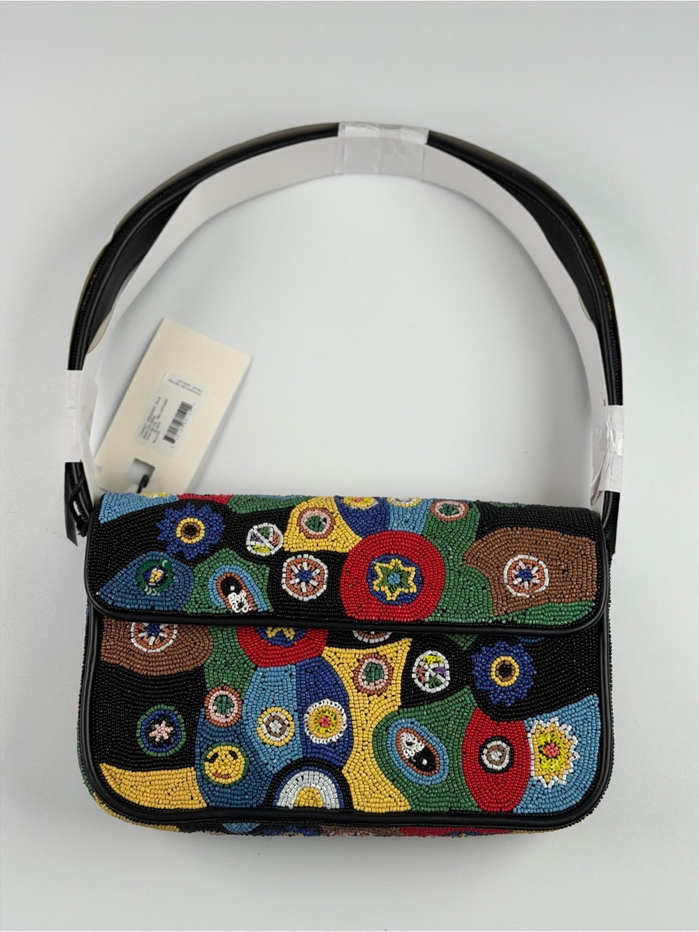 Staud Tommy Beaded Bag in Black Millefiori - Picture 10 of 12